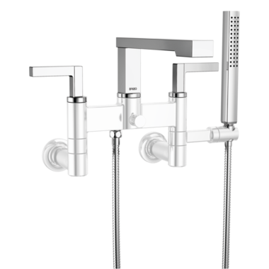 Click here to see Brizo T70322-PC Brizo Frank Lloyd Wright Two-Handle Multi-Mount Tub Faucet Trim with Hand Shower, 2-Hole, 1.75 GPM, Lever Handles, ADA, Polished Chrome - T70322-PC