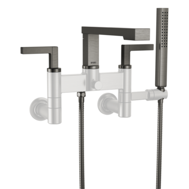 Click here to see Brizo T70322-SL Brizo Frank Lloyd Wright Two-Handle Multi-Mount Tub Faucet Trim with Hand Shower, 2-Hole, 1.75 GPM, Lever Handles, ADA, Brilliance Luxe Steel - T70322-SL