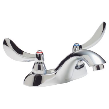 Click here to see Delta 21C354 Delta 21C354 Tech 2-Handle Cast Centerset Lavatory Faucet, Blade w/ Sanitary Hood, Open Grid Strainer, VR Spray Outlet, 0.5 gpm, Chrome