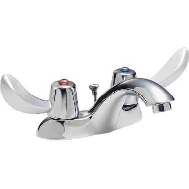 Click here to see Delta 21C534 Delta 21C534 Teck 2-Handle Cast Centerset Lavatory Faucet, Blade w/ Sanitary Hood, Chain Stay, VR Aerator, Chrome