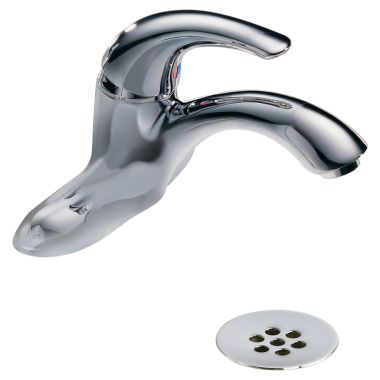 Click here to see Delta 22C401 Delta 22C401 Tech Single Control Cast Centerset Lavatory Faucet, Open Grid Strainer, Vandal-Resistant Aerator Outlet, Chrome