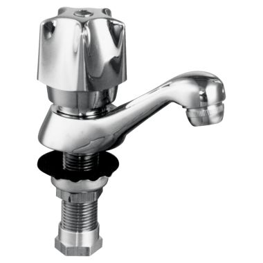 Click here to see Delta 23C1041 Delta 23C1041CER-TECK Single Basin Lavatory Faucet, 5-Fluted, Standard Aerator, Chrome