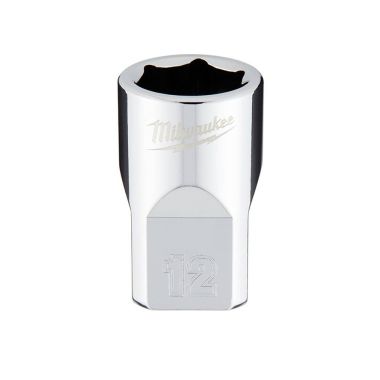 Click here to see Milwaukee 45-34-9082 Milwaukee 3/8-Inch Chrome Drive Metric Socket With Four Flat Sides, 12mm, Chrome Vanadium Steel - 45-34-9082
