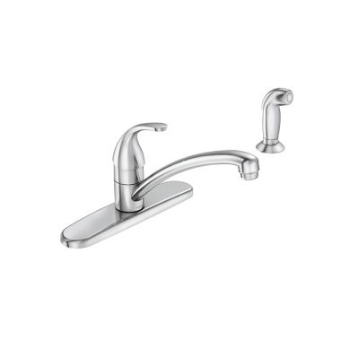 Click here to see  87604 Moen Adler Single-Handle Kitchen Faucet w/ Side Spray, Lever Handle, Chrome - 87604