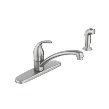 Click here to see  87604SRS Moen Adler Single-Handle Kitchen Faucet w/ Side Spray, Lever Handle, Spot Resist Stainless - 87604SRS