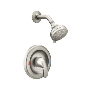 Click here to see  82604SRN Moen Adler Posi-Temp Single-Handle Shower Faucet, Four-Function, 1.75 GPM, Lever Handle, WaterSense, Spot Resist Brushed Nickel - 82604SRN