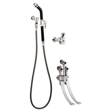 Click here to see Delta 54T1434A Delta 54T1434A Wallhung Bedpan Cleanser w/ Double Pedal Valve, Spray w/ Stop, Vac. Breaker