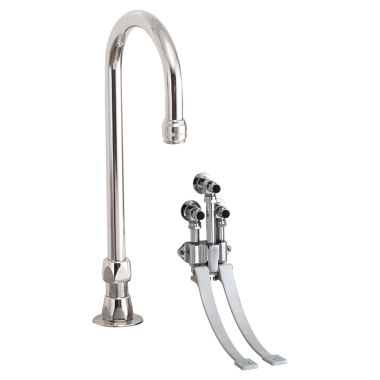 Click here to see Delta 54T5332A Delta 54T5332A Wall-Hung Double Foot Pedal Surgeon Scrub-Up Valve w/ Deckmount Gooseneck, VR Laminar, 1.5 gpm