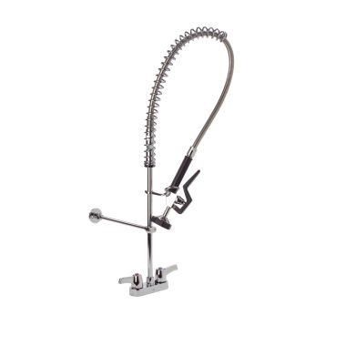 Click here to see Delta 55C1313 Delta 55C1313 CER-TECK 4-Inch Deckmount Pre-Rinse Faucet, Spray Hose, Hooded Lever Handles