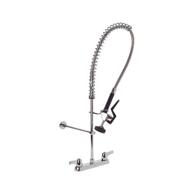 Click here to see Delta 55T1213 Delta 55T1213 TUF-TECK 8-Inch Deckmount Pre-Rinse Faucet, Spray Hose, Lever Blade Handles