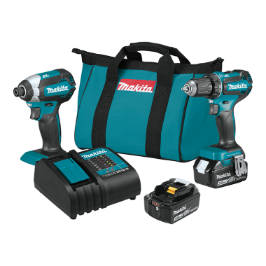 Click here to see Makita XT281S Makita 18V LXT Lithium-Ion Brushless Cordless XPT Impact Driver and Driver Drill, 2-Piece Combo Kit - XT281S 