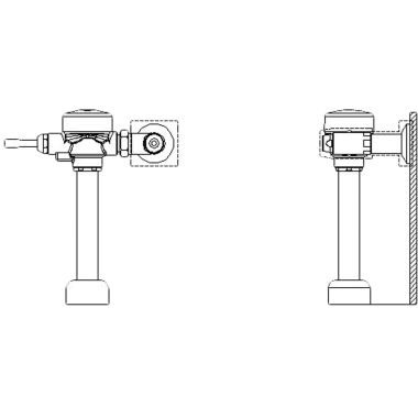 Click here to see Delta 81T201-30 Delta 81T201-30 TECK Exposed Flush Valve for Sloan/Zurn, 1.6 gpf, 1.5