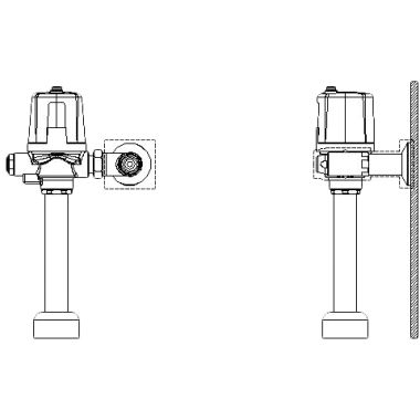 Click here to see Delta 81T201BTA-30 Delta 81T201BTA-30 TECK Battery-Op. Exposed Flush Valve for Sloan/Zurn, 1.6 gpf, 1.5