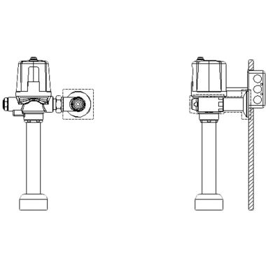 Click here to see Delta 81T201HWA-30 Delta 81T201HWA-30 TECK H2Optics Exposed Flush Valve for Sloan/Zurn, 1.6 gpf, 1.5