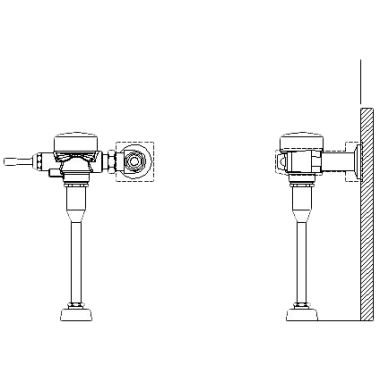 Click here to see Delta 81T231-30 Delta 81T231-30 TECK Exposed Flush Valve for Sloan/Zurn, 0.5 gpf, 3/4