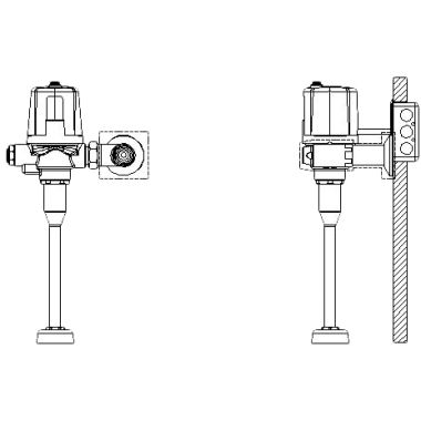 Click here to see Delta 81T231HWA-20 Delta 81T231HWA-20 TECK II Retrofit H2Optics Exposed Flush Valve, 0.5 gpf, 3/4