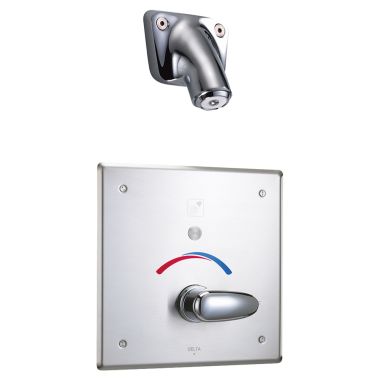 Click here to see Delta 861T167 Delta 861T167 TECK Battery-Operated Push Button Shower, Vandal Resistant, 10