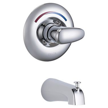 Click here to see Delta T13H202 Delta T13H202 TECK MultiChoice Universal Pressure Balance Tub/Shower Trim w/ Diverter Spout, No Showerhead, Lever, Chrome