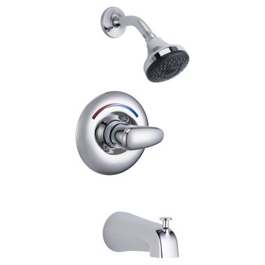 Click here to see Delta T13H232 Delta T13H232 TECK MultiChoice Universal Pressure Balance Tub/Shower Trim w/ Diverter Spout, Touch-Clean Showerhead, Lever, Chrome