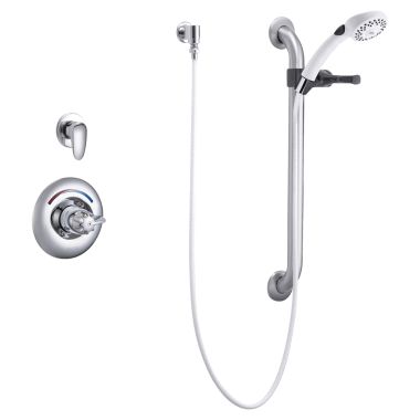 Click here to see Delta T13H303 Delta T13H303 Chrome Commercial Dual Shower Trim With Handshower
