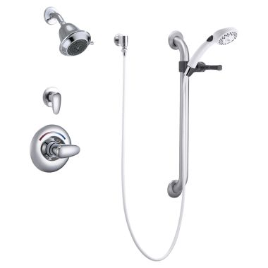 Click here to see Delta T13H322 Delta T13H322 TECK MultiChoice Universal Pressure Balance Shower Trim w/ Hand Shower, 3-Setting Touch-Clean Showerhead, Lever, Chrome