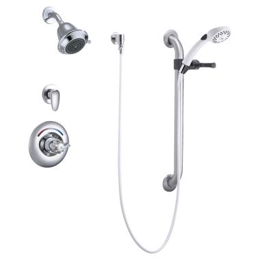 Click here to see Delta T13H323 Delta T13H323 Chrome Commercial Dual Shower Trim With Handshower