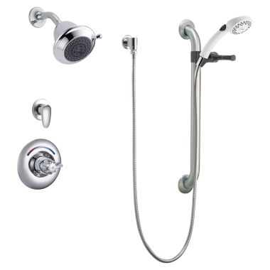 Click here to see Delta T13H323-20 Delta T13H323-20 Chrome Commercial Dual Shower Trim With Handshower