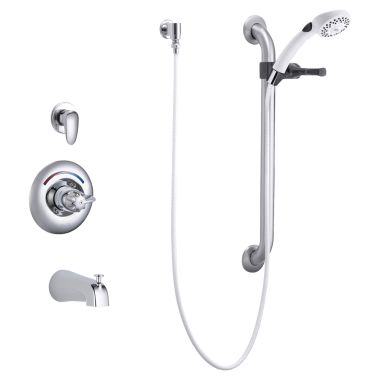 Click here to see Delta T13H903 Delta T13H903 Chrome Commercial Dual Shower Trim With Handshower