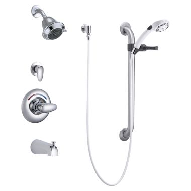 Click here to see Delta T13H922 Delta T13H922 TECK MultiChoice Universal Pressure Balance Tub/Shower Trim w/ Hand Shower, 3-Setting Touch-Clean Showerhead, Lever, Chrome
