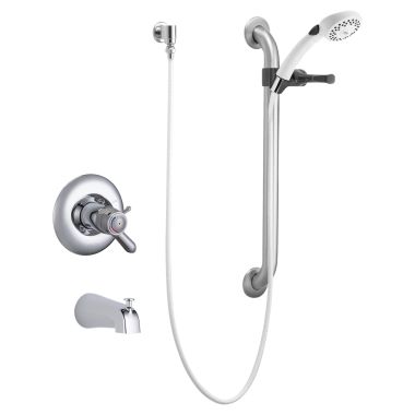 Click here to see Delta T17TH255 Delta T17TH255 TECK MultiChoice Universal Thermostatic Tub and Hand Shower Trim w/ 24