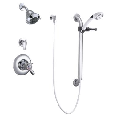 Click here to see Delta T17TH325 Delta T17TH325 TECK MultiChoice Universal Thermostatic 3-Setting Shower and Hand Shower Trim w/ 24