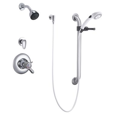 Click here to see Delta T17TH335 Delta T17TH335 TECK MultiChoice Universal Thermostatic Shower and Hand Shower Trim w/ 24