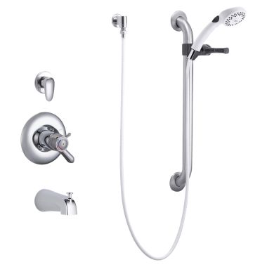 Click here to see Delta T17TH905 Delta T17TH905 TECK MultiChoice Universal Thermostatic Tub and Hand Shower Trim w/ 24