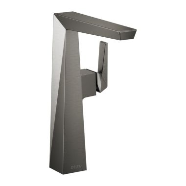 Click here to see Delta 743-KS-PR-DST Delta Trillian Black Stainless Vessel Lavatory Faucet, Less Drain, Lumicoat, 1.2 GPM, Single-Handle, DIAMOND Seal, Lever Handle - 743-KS-PR-DST