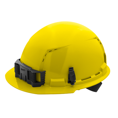 Click here to see Milwaukee 48-73-1202 Milwaukee 48-73-1202 Vented Hard Hat with 4pt Ratcheting, Class C, Yellow - Front Brim