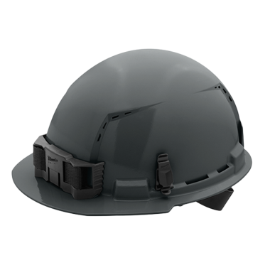 Click here to see Milwaukee 48-73-1214 Milwaukee 48-73-1214 Vented Hard Hat with 4pt Ratcheting, Class C, Gray - Front Brim