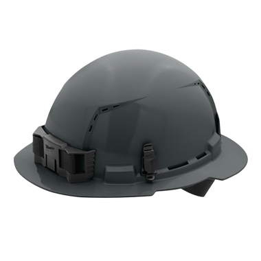 Click here to see Milwaukee 48-73-1215 Milwaukee 48-73-1215 Vented Hard Hat with 4pt Ratcheting, Class C, Gray - Full Brim