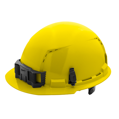 Click here to see Milwaukee 48-73-1222 Milwaukee 48-73-1222 Vented Hard Hat with 6pt Ratcheting, Class C, Yellow - Front Brim