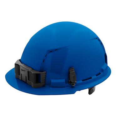 Click here to see Milwaukee 48-73-1224 Milwaukee 48-73-1224 Vented Hard Hat with 6pt Ratcheting, Class C, Blue - Front Brim