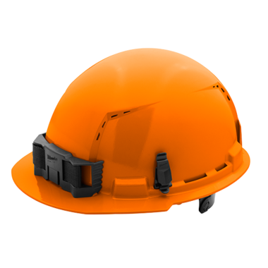 Click here to see Milwaukee 48-73-1232 Milwaukee 48-73-1232 Vented Hard Hat with 6pt Ratcheting, Class C, Orange - Front Brim