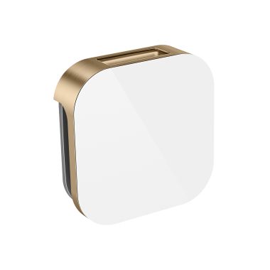 Click here to see Mr. Steam 104104WH-BB Mr Steam Aroma Glass 3 in. Steam Head in White Brushed Bronze - 104104WH-BB