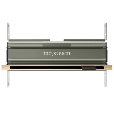 Click here to see Mr. Steam 104480PB Mr Steam Linear 16 in. Steam Head With AromaTray in Polished Brass - 104480PB