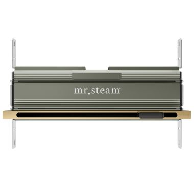 Click here to see Mr. Steam 104480SB Mr Steam Linear 16 in. Steam Head With AromaTray in Satin Brass - 104480SB