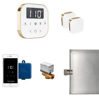 Click here to see Mr. Steam ABUTLERXW-PB Mr Steam AirButler Max Steam Generator Control Kit  Package in White Polished Brass - ABUTLERXW-PB