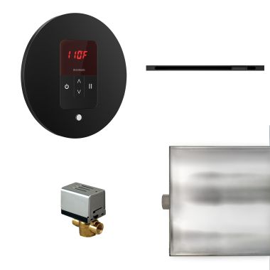 Click here to see Mr. Steam BBUTLERLRMB Mr Steam Basic Butler Linear Steam Generator Control Kit  Package in Round Matte Black - BBUTLERLRMB