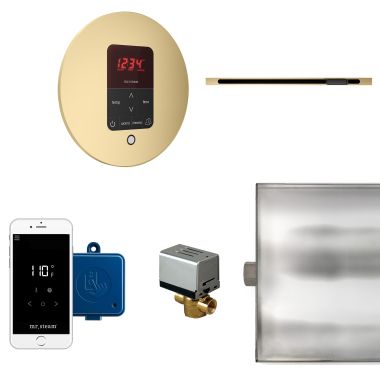 Click here to see Mr. Steam BTLRL1RSB Mr Steam Butler Linear Steam Generator Control Kit  Package in Round Satin Brass - BTLRL1RSB