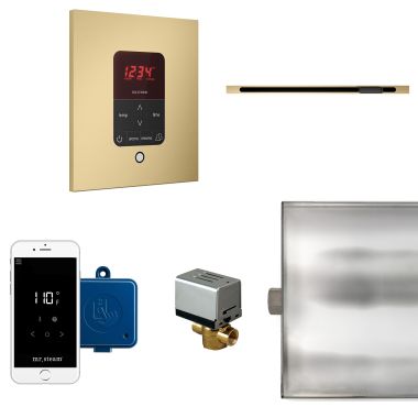 Click here to see Mr. Steam BTLRL1SSB Mr Steam Butler Linear Steam Generator Control Kit  Package in Square Satin Brass - BTLRL1SSB