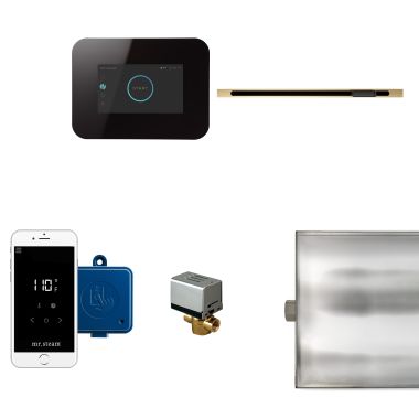 Click here to see Mr. Steam I3BTLRLBK-SB Mr Steam iButler Satin Brass Linear Steam Generator Control Kit  Package in Black - I3BTLRLBK-SB