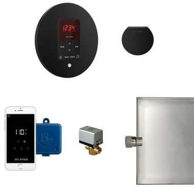 Click here to see Mr. Steam MSBUTLER1RD-MB Mr Steam Butler Steam Generator Control Kit  Package in Round Matte Black - MSBUTLER1RD-MB