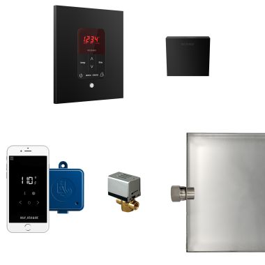 Click here to see Mr. Steam MSBUTLER1SQ-MB Mr Steam Butler Steam Generator Control Kit  Package in Square Matte Black - MSBUTLER1SQ-MB